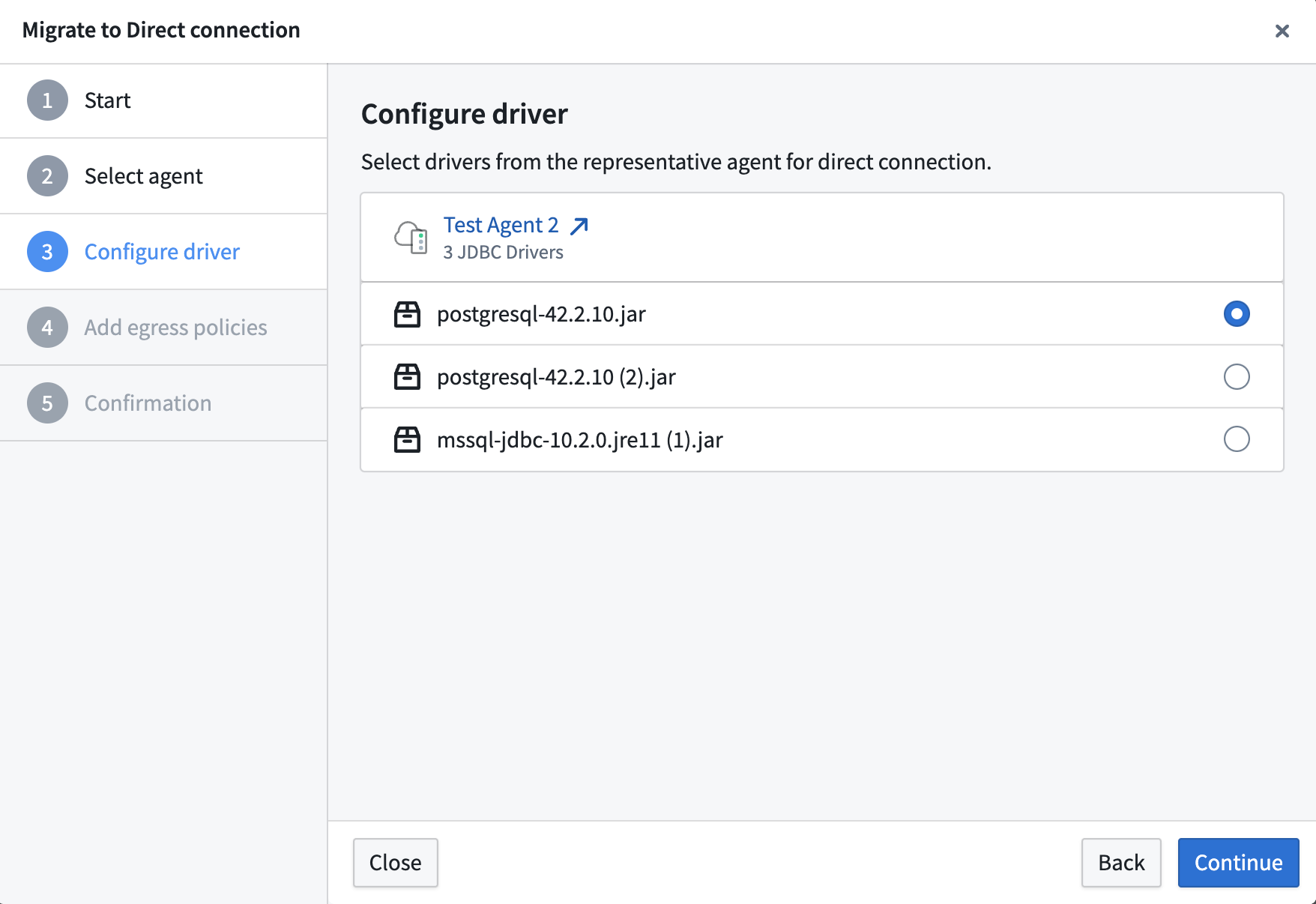 Configure driver