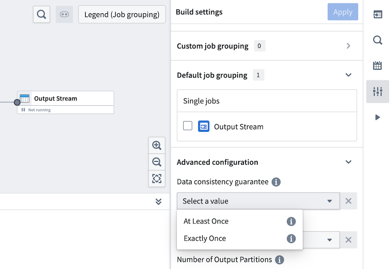 Configuring streaming semantics