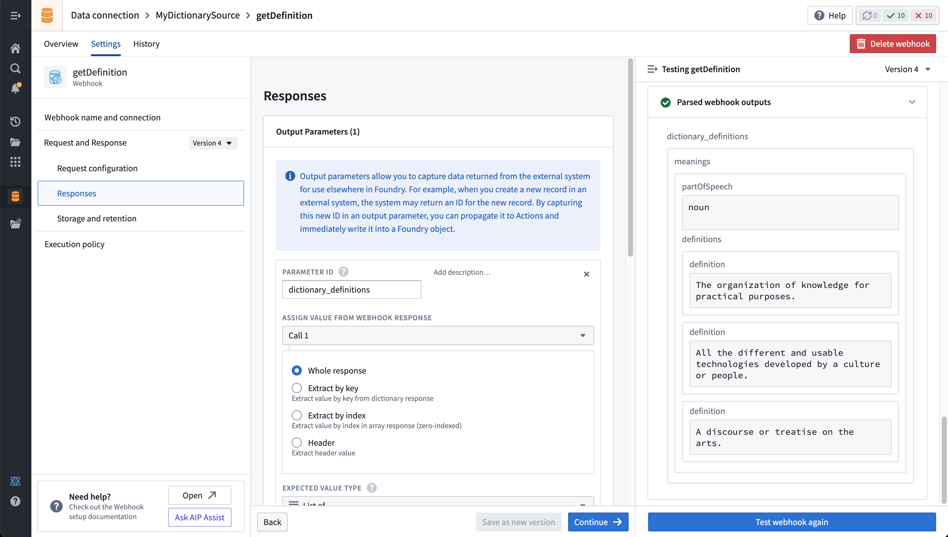 A test of the response of the API source webhook.