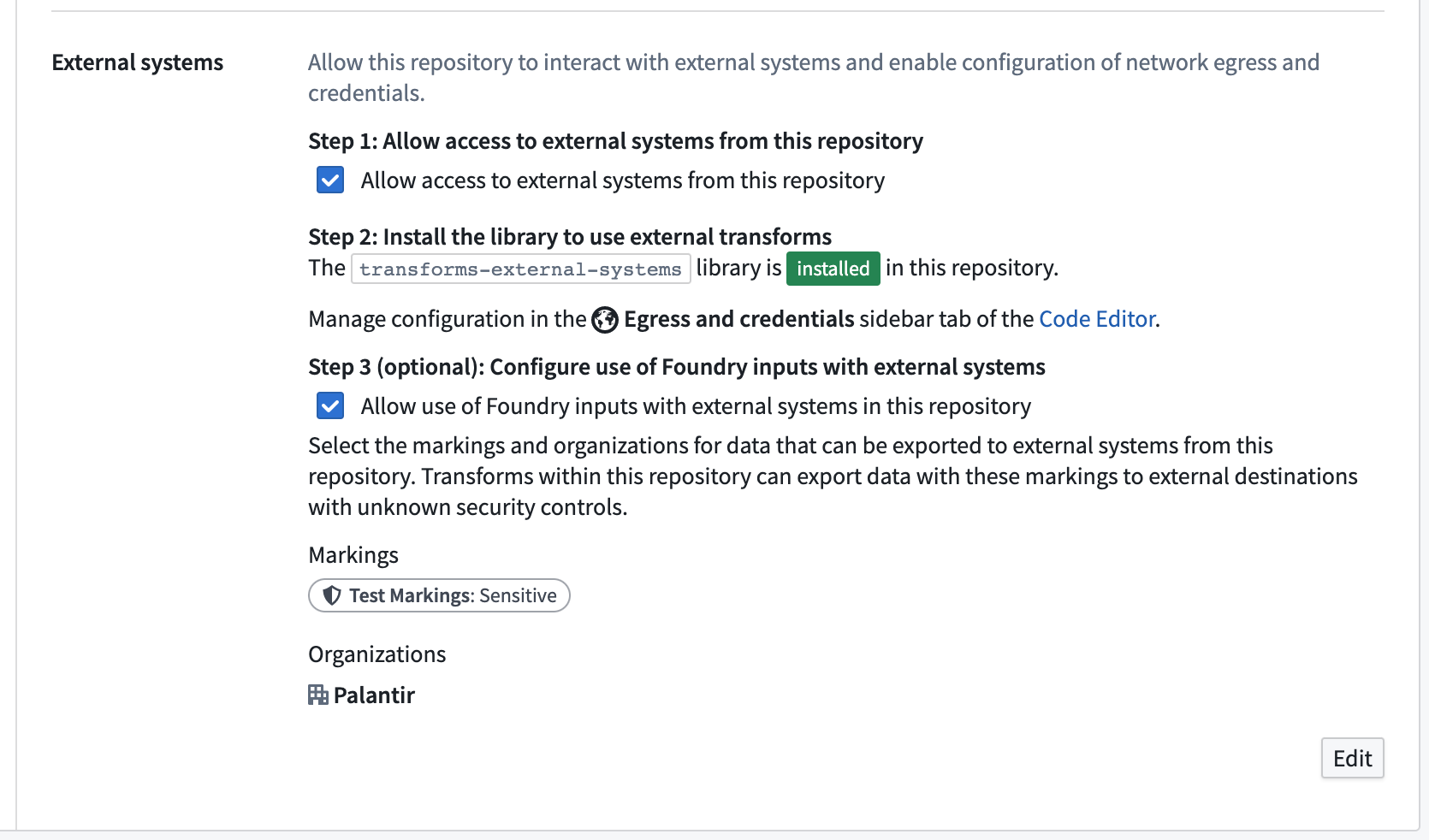 Enable external system interaction with inputs