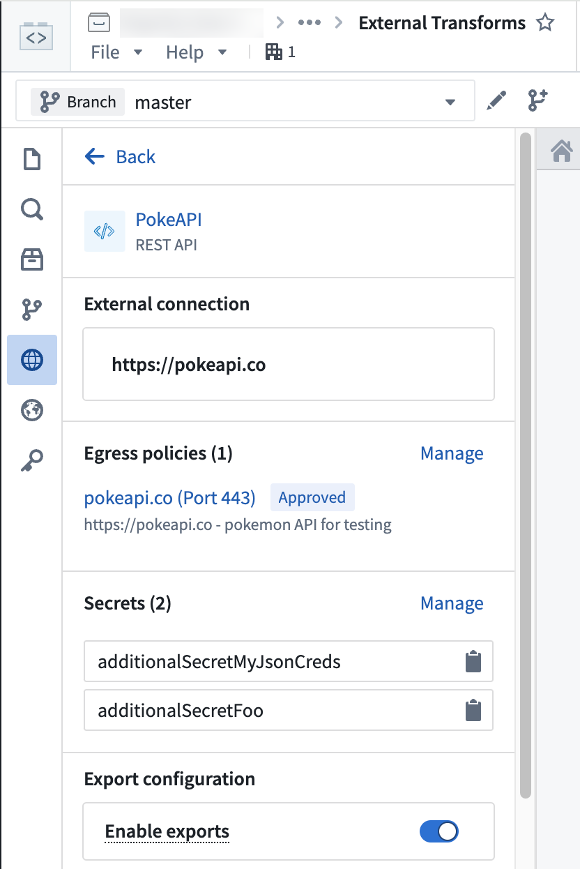 Left panel showing the PokeAPI source details.