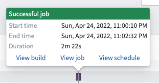 View job details in build timeline