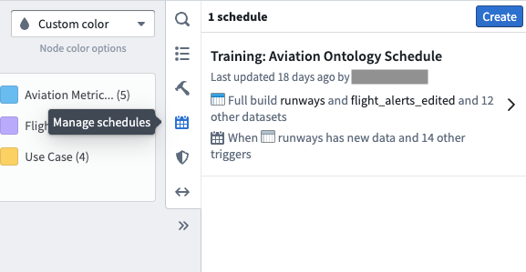 Manage schedules in Data Lineage