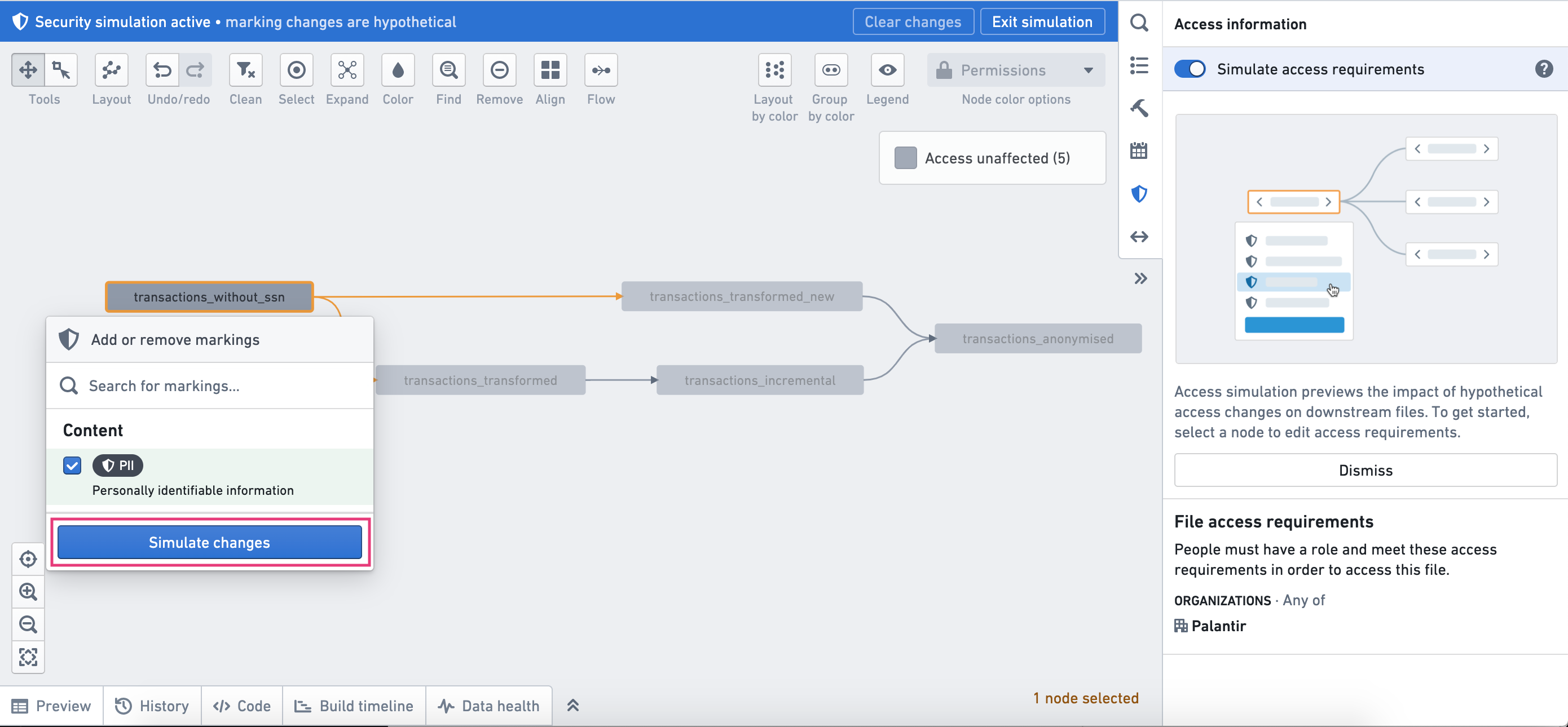 Simulate marking changes