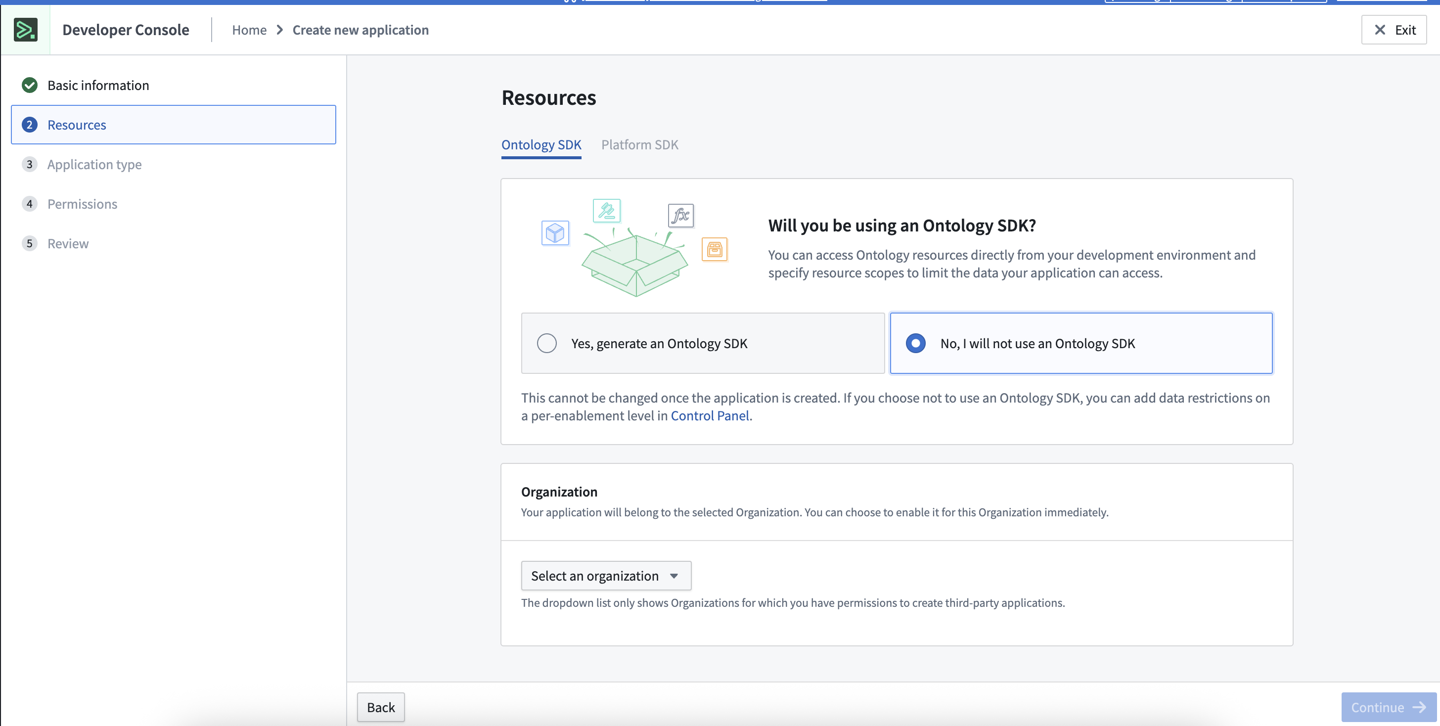 Create an unscoped application in Developer Console.