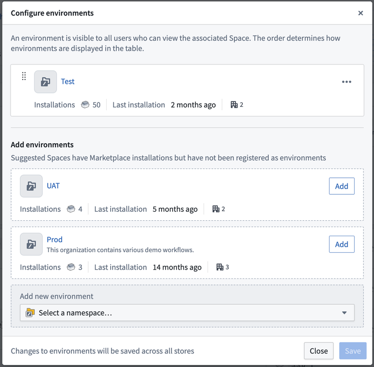 Environment settings.