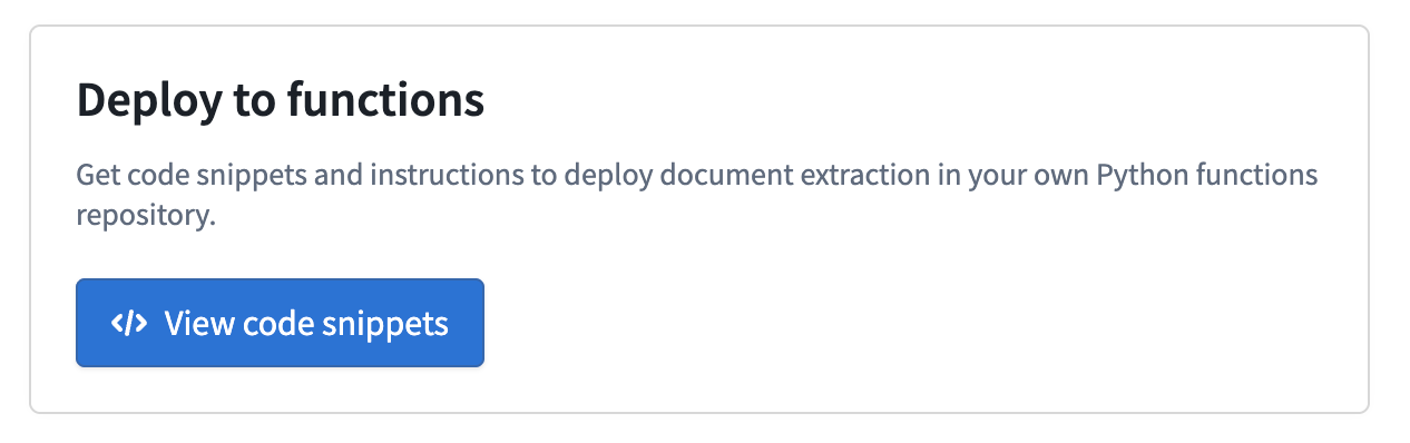 The Deploy to functions button in the AIP Document Intelligence app.