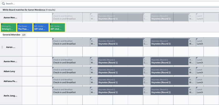 Example: search function returning pucks