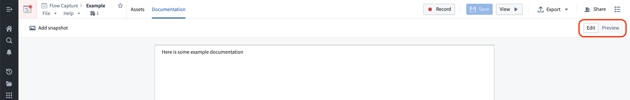 Flow Capture resource opened in edit mode.