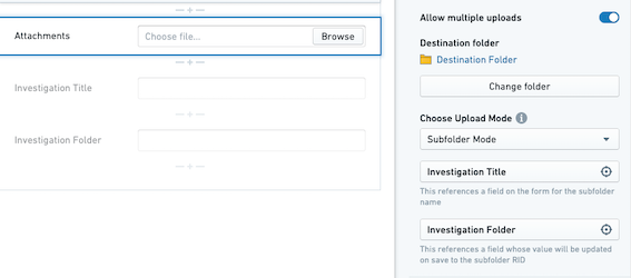 Configure attachments field