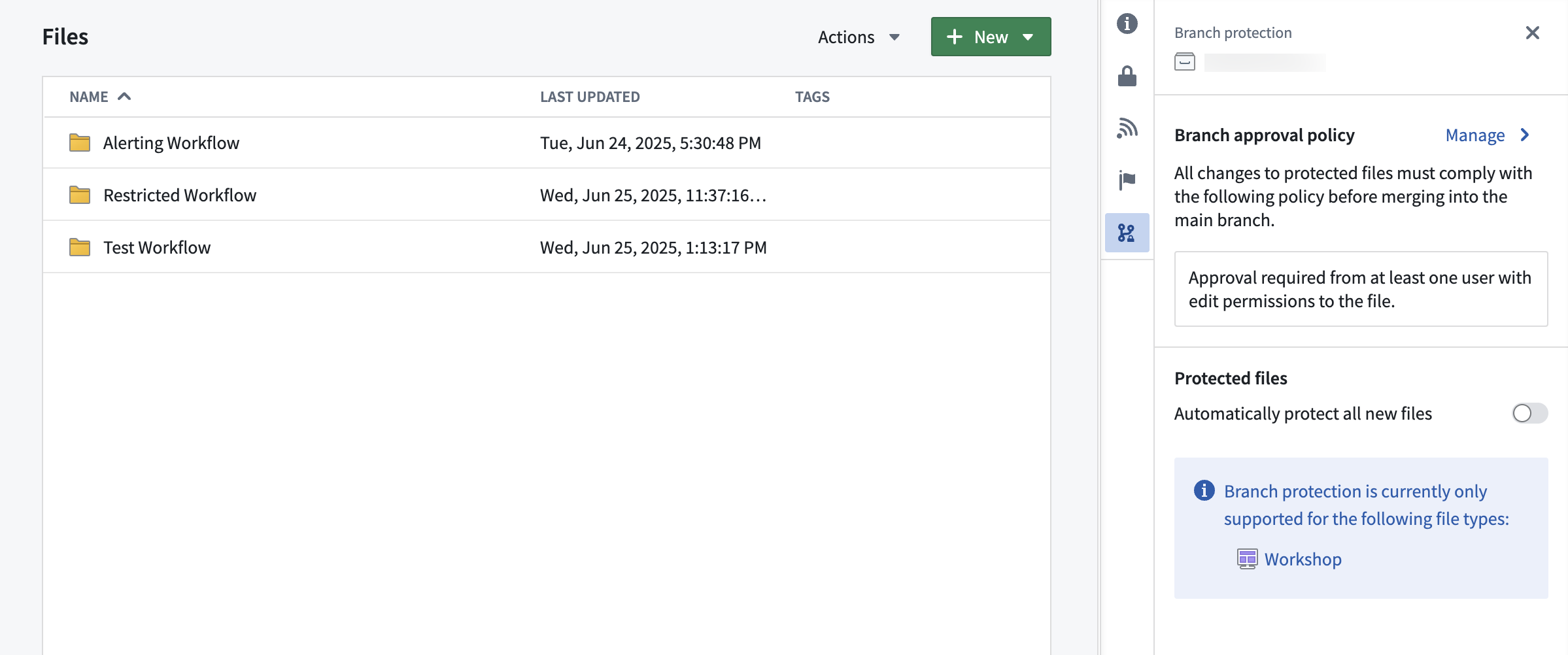 Project with default approval policy