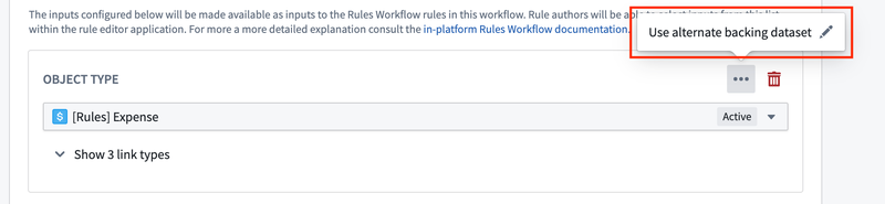 Configuring an alternate backing dataset