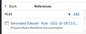 Rules Workflow references