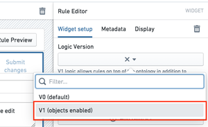 Selecting V1 logic version within the workshop app