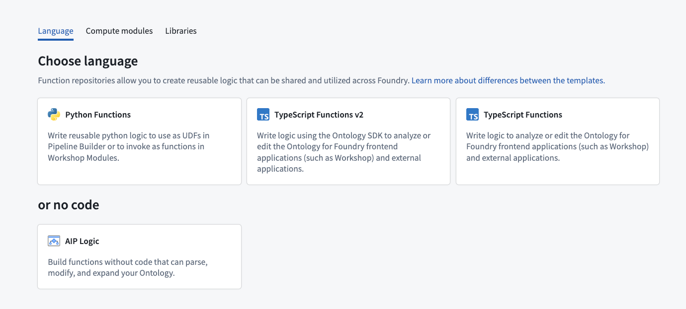 Create a functions code repository.
