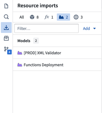 Model import sidebar