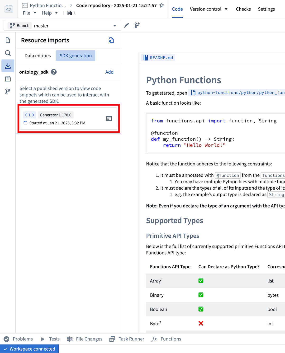 The SDK package being generated.