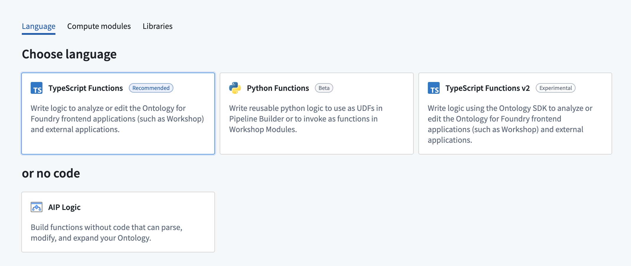 Create a functions code repository.