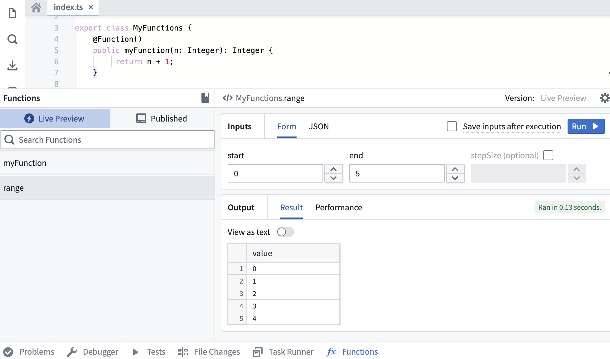 Run your new function in the functions helper.