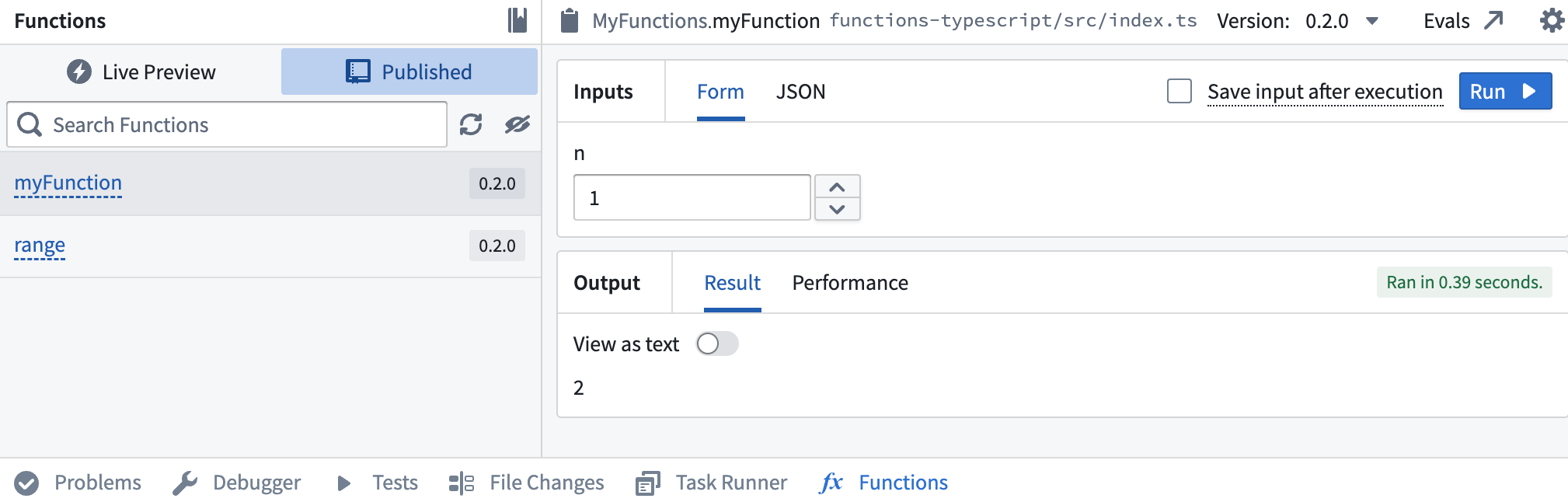 Run the new function in the functions helper.