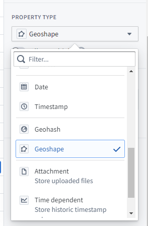 オントロジーマネージャーでの Geoshape プロパティタイプ