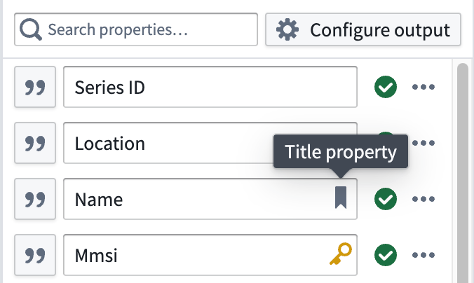 Primary key and title properties are displayed.