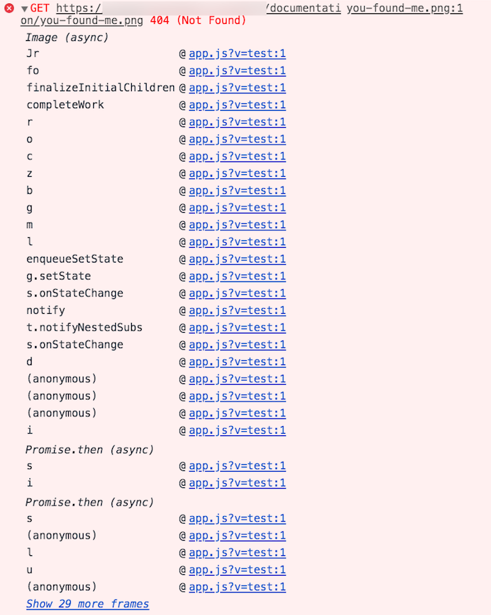 Screenshot DevTools console details