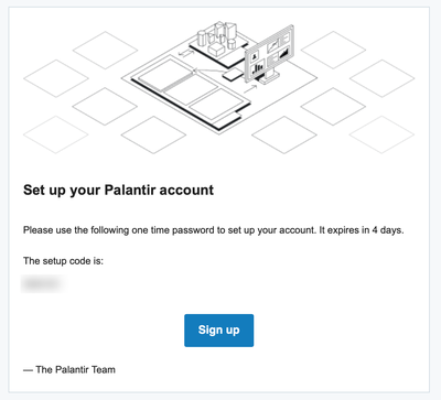 Set up your Palantir account