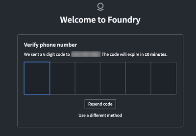 Verify phone number step