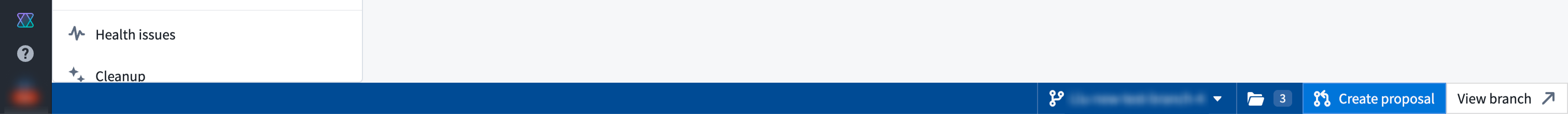 Branch taskbar.