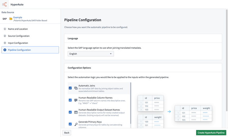 Pipeline configuration