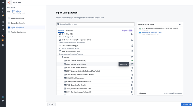 Input configuration