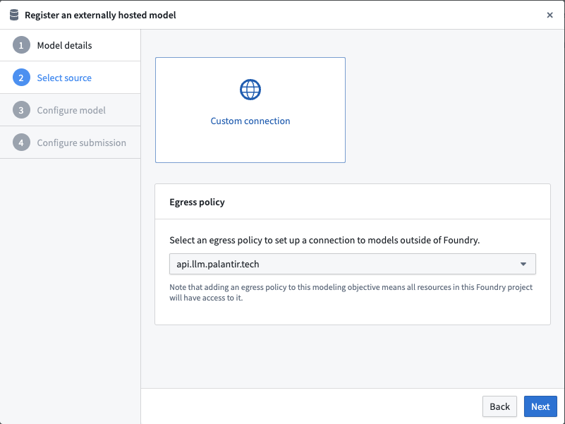 Egress Policy Open AI in the modeling objectives application