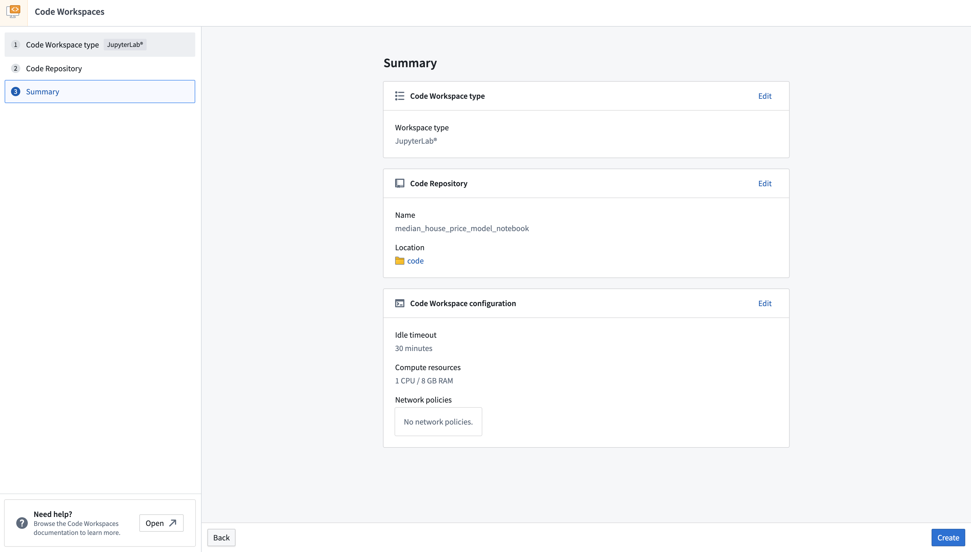 Initialize the Jupyter® Notebook in Code Workspaces