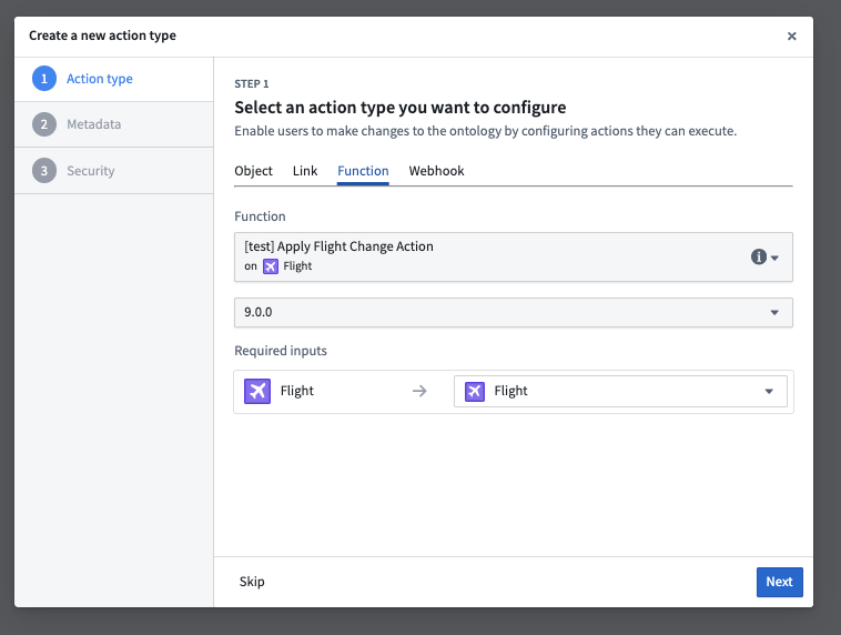 Example of wrapping your logic function into an action.