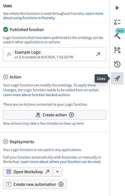 Uses panel for creating a new automation.