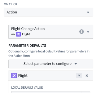 Workshop configuration panel with Flight Change action selected from dropdown.