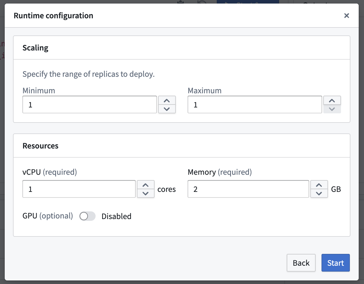 Configure a direct model deployment in a model