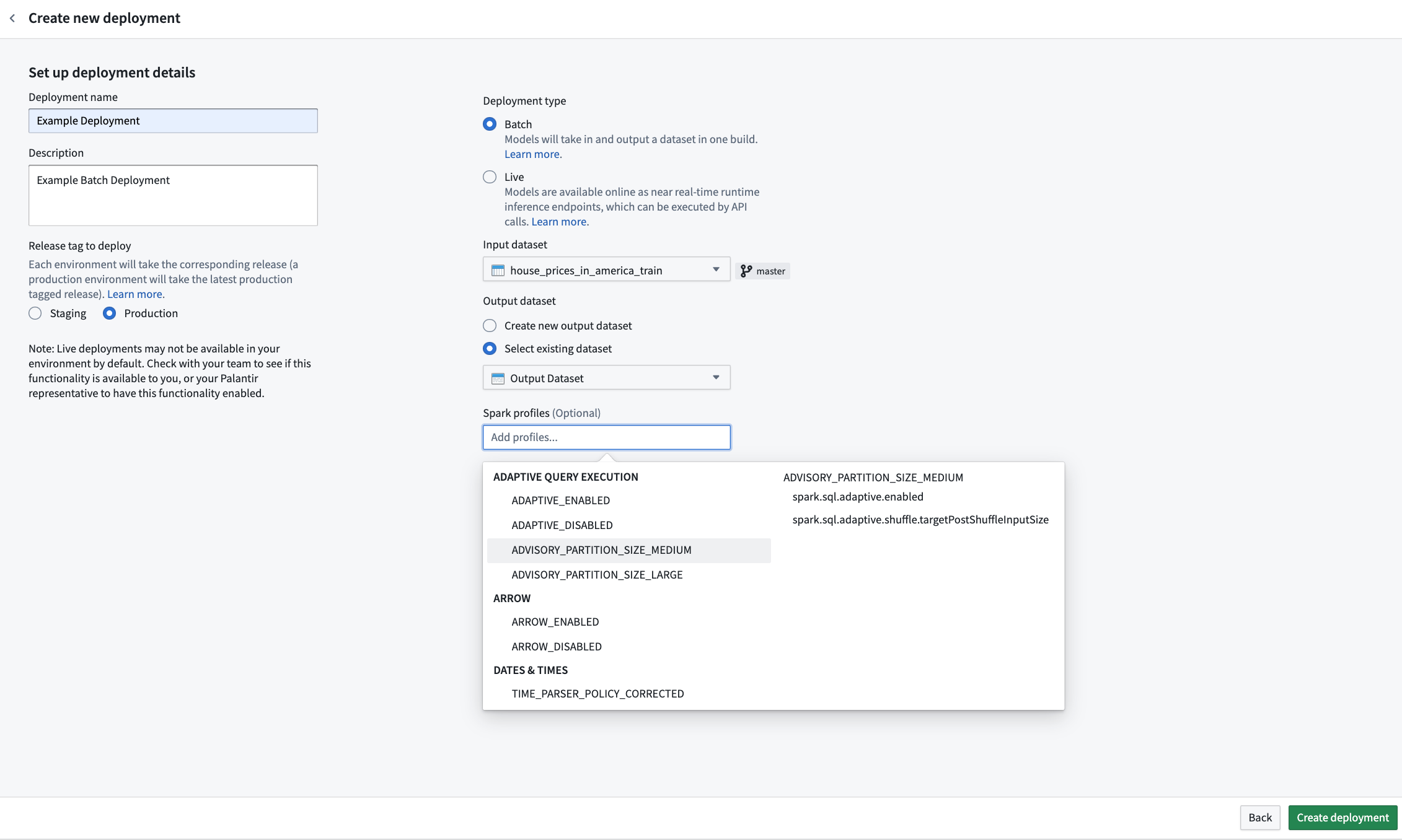 configure batch deployment