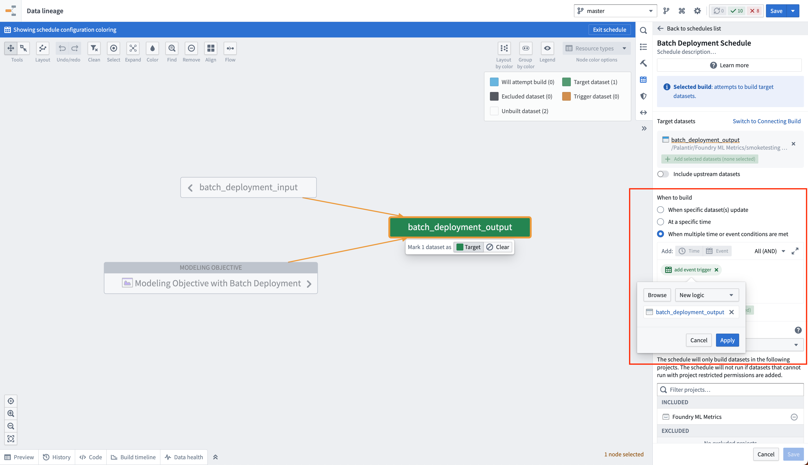 configure batch deployment schedule