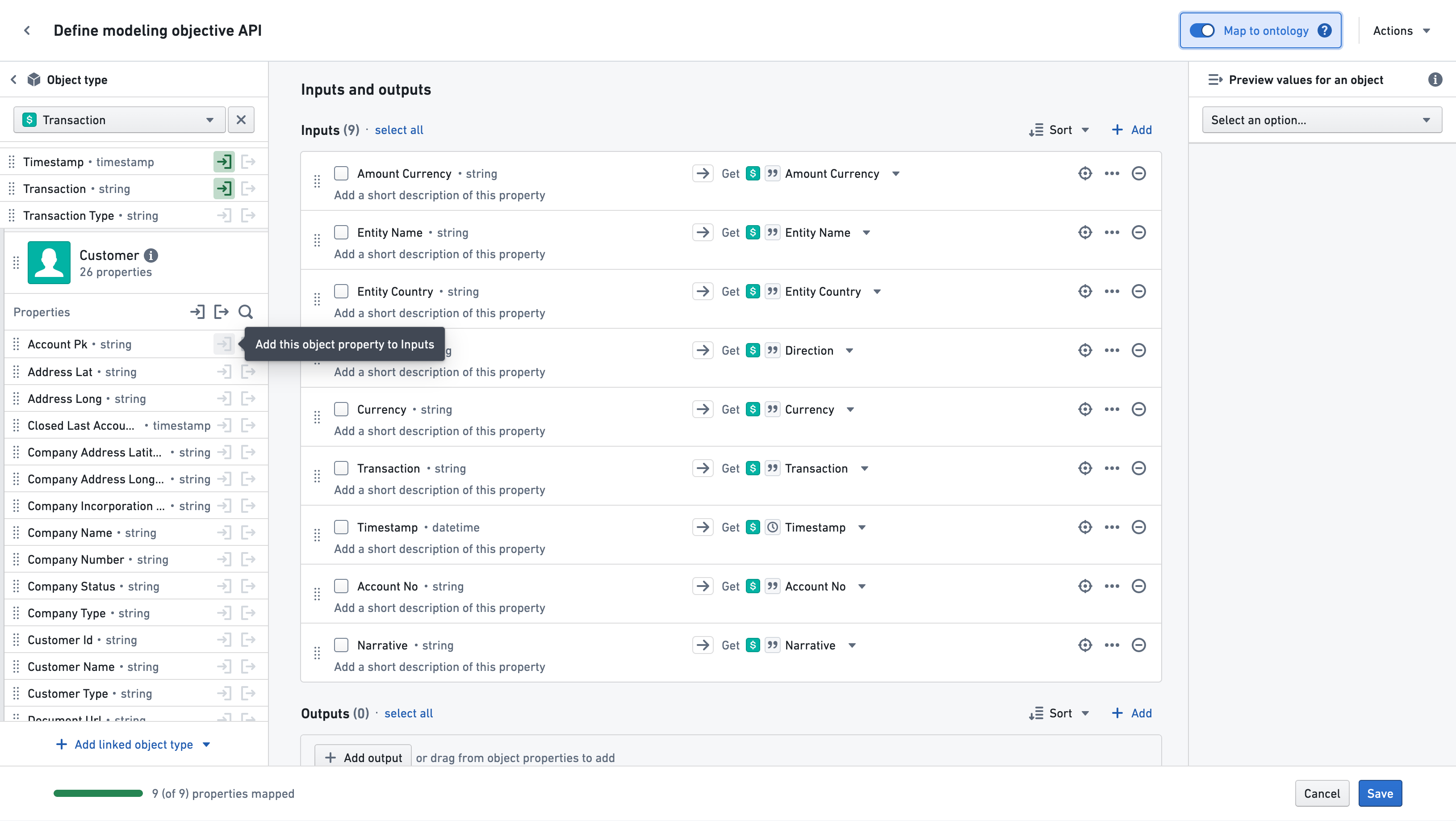 Add linked object property to API