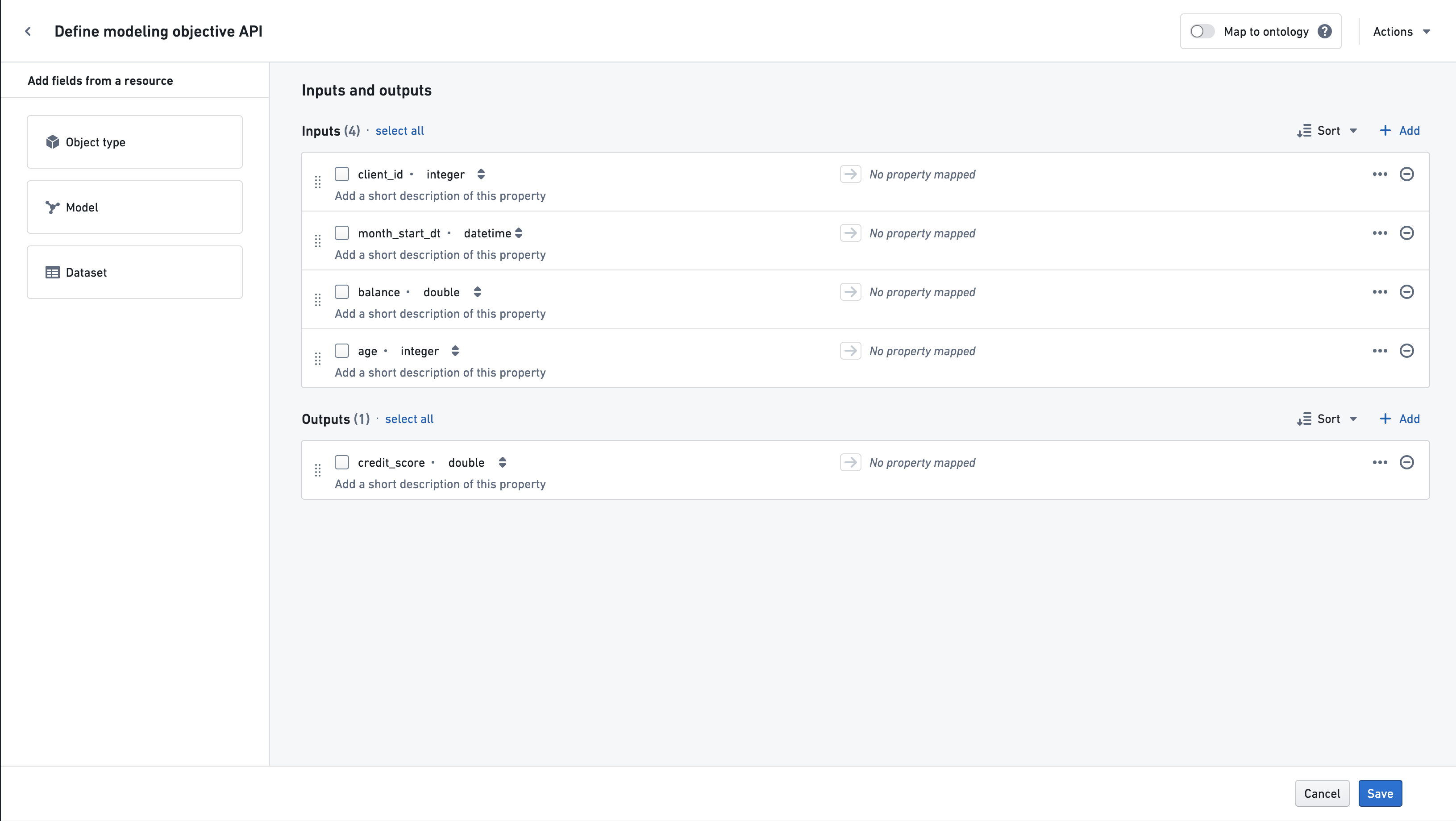 Define input and outputs directly