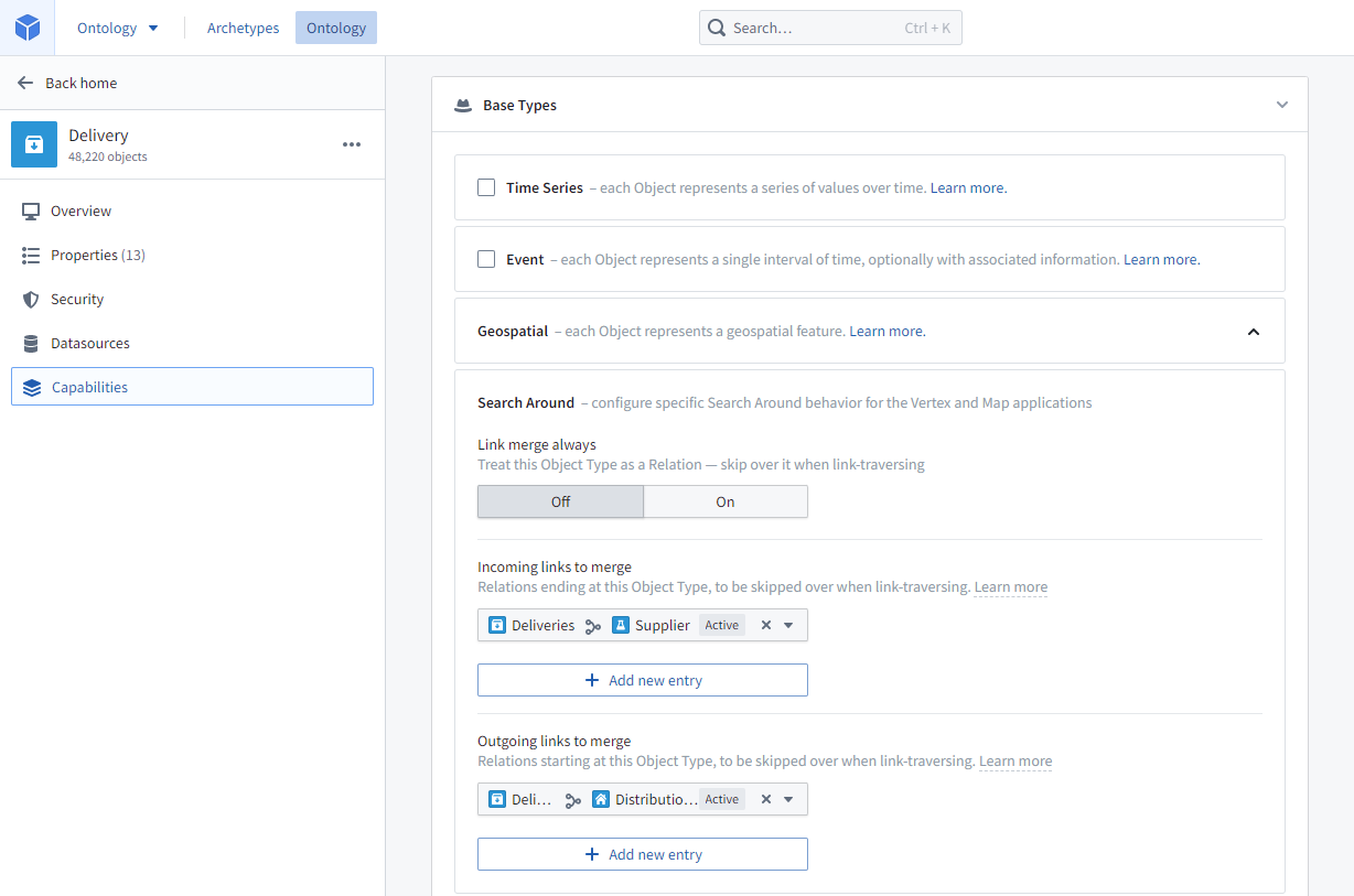 Ontology Manager での Incoming/Outgoing リンクマージ設定