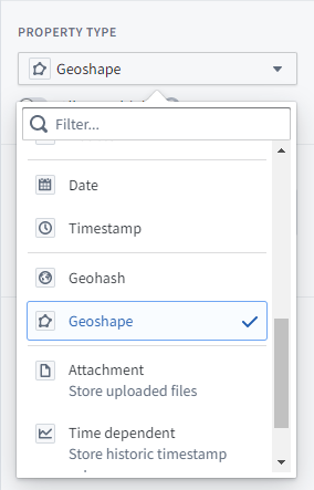 Ontology Manager での Geoshape プロパティタイプ