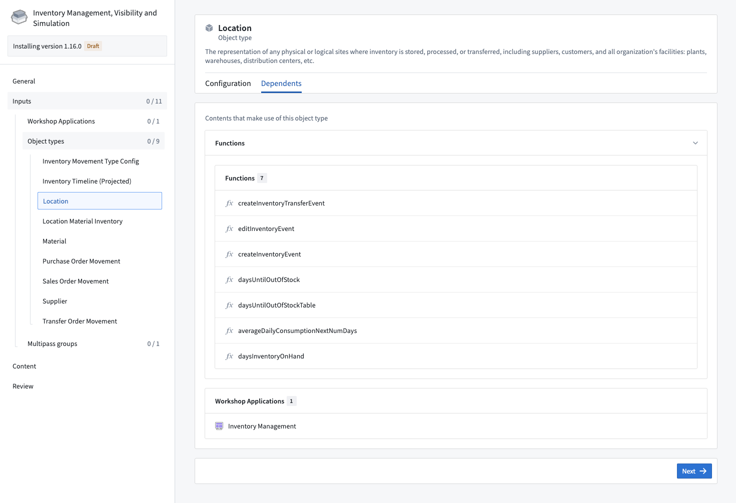 Placeholder inputs are not required for the Inventory Management Workflow installation.