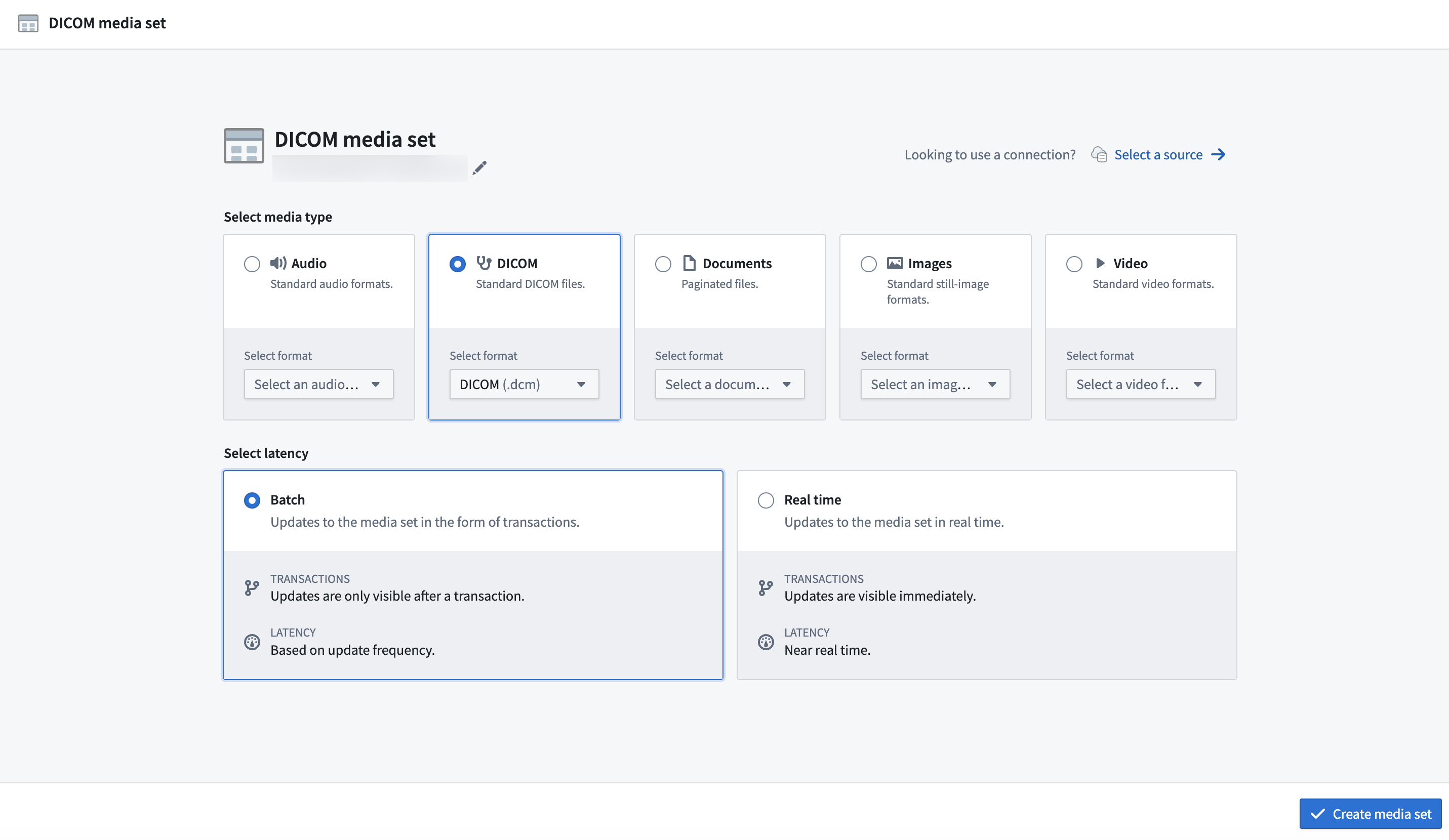 Create a DICOM media set.