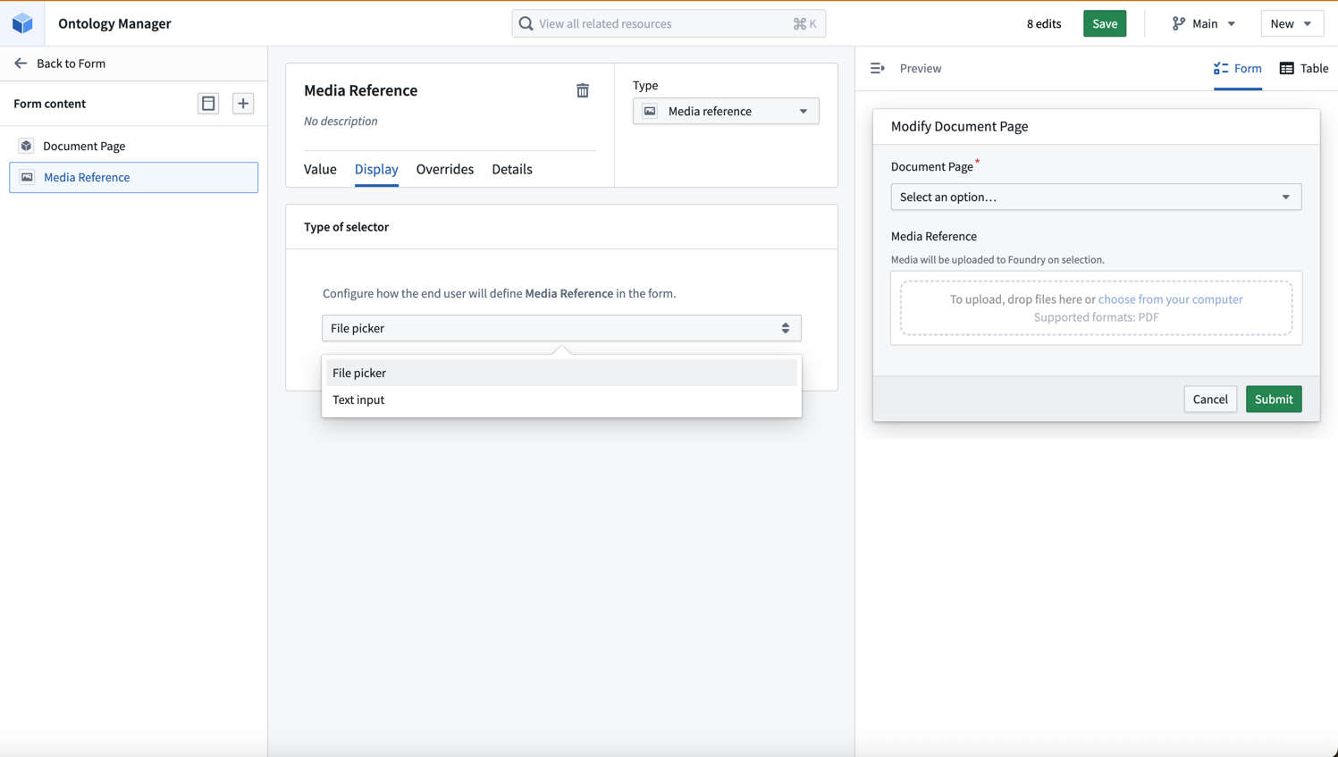 Configure display options.