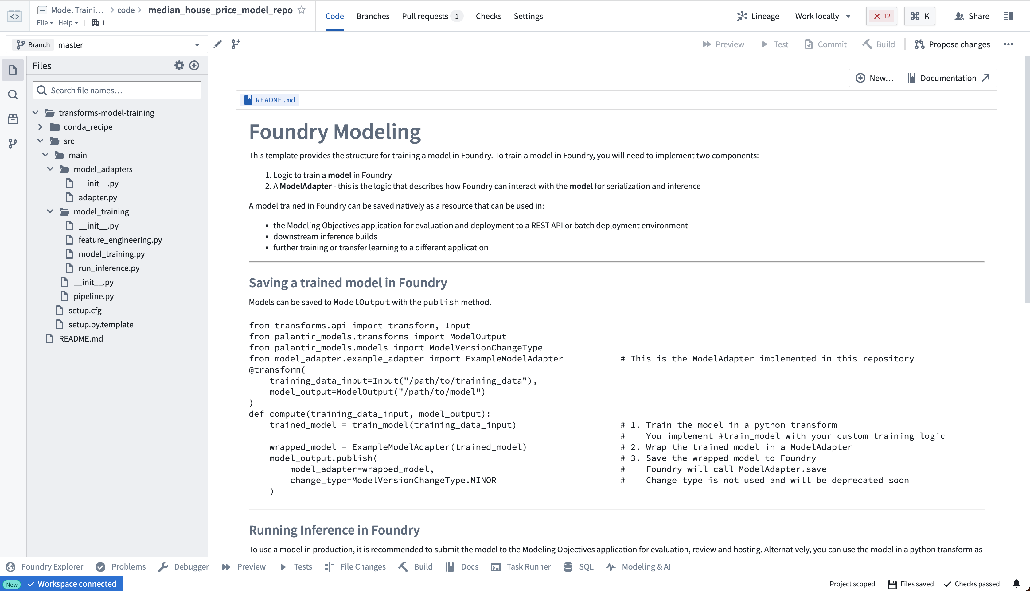 Empty Model Training template.