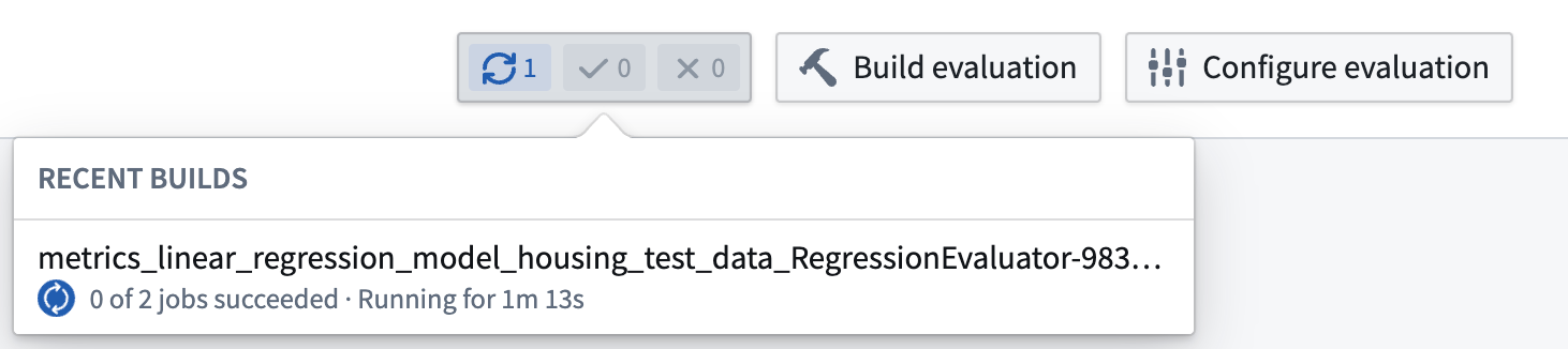 Watch evaluation builds in the evaluation dashboard in Palantir Foundry.