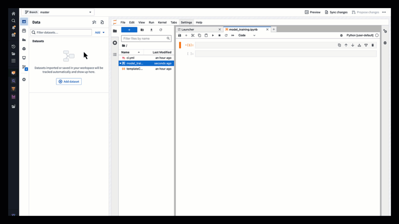 Import a dataset into a Jupyter® notebook in a Code Workspace